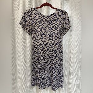 Patterned Navy and Cream Women's Dress